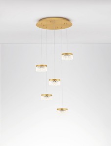 Mineros lampa wisząca 5xLED 32W złota LE44582