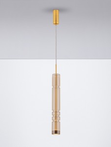 Montero lampa wisząca 1xLED 12W złota bursztynowy LE44588