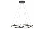 Lampa wisząca LED Amira 48W CCT w kolorze czarnym. Posiada nowoczesny design z falującymi, białymi elementami. Zawieszona na cienkich linkach, wykończona okrągłym, czarnym mocowaniem sufitowym. Idealna do nowoczesnych wnętrz.
