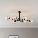 Tanos lampa wisząca 6-punktowa czarna/złota 62179