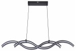 Lampa wisząca LED Aruba 40W CCT w kolorze czarnym z falistym kształtem. Posiada trzy zakrzywione elementy w dwóch odcieniach, zawieszone na cienkich linkach. Montaż na płaskim suficie, minimalistyczny design, idealna do nowoczesnych wnętrz.