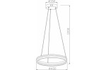 Lampa wisząca LED Proxima 32W CCT w kolorze czarnym, o okrągłym kształcie. Wymiary: średnica 400 mm, wysokość 1200 mm. Zawieszona na cienkich linkach, z minimalistycznym designem, idealna do nowoczesnych wnętrz.