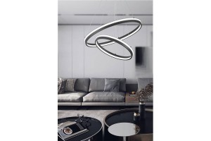 Proxima lampa wisząca LED 40W + 24W CCT czarna 343702-30