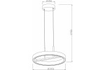 Lampa wisząca LED Coltrain 32W CCT w kolorze czarnym i złotym, o okrągłym kształcie. Wymiary: średnica 393 mm, wysokość 1200 mm. Zawieszona na cienkim przewodzie, z minimalistycznym designem, idealna do nowoczesnych wnętrz.