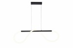 Lampa wisząca LED Savanah 16W 4000K w kolorze czarnym, o kształcie przypominającym nieskończoność, z białym, zintegrowanym źródłem światła. Zawieszona na cienkich linkach, minimalistyczny design.