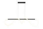 Lampa wisząca LED Savanah 28W, 4000K, w kolorze czarnym. Posiada nowoczesny, falisty kształt z białymi elementami świetlnymi. Zawieszona na cienkich linkach, montowana do sufitu, idealna do nowoczesnych wnętrz. Wymiary nieokreślone.