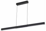 Lampa wisząca LED Cassie 20W 4000K w kolorze czarnym, o prostokątnym kształcie. Zawieszona na cienkich linkach, z metalowym mocowaniem. Wykończenie matowe, z widocznymi otworami wentylacyjnymi w dolnej części.