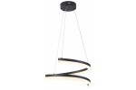 Lampa wisząca LED Manacor 28W CCT w kolorze czarnym. Posiada dwie faliste listwy świetlne w kolorze białym, zawieszone na cienkich przewodach. Montaż sufitowy, elegancki design, odpowiednia do nowoczesnych wnętrz.