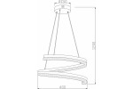 Lampa wisząca LED Manacor 28W CCT w kolorze czarnym. Okrągła podstawa z zamocowanymi spiralnymi elementami o wymiarach 400 mm szerokości i 1200 mm wysokości. Elementy mają teksturowaną powierzchnię, zawieszone na cienkich kablach.