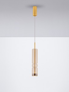 Montero lampa wisząca 1xLED 12W złota bursztynowy LE44590