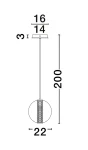 Lampa wisząca Morros 1xLED 8W w złotym kolorze. Okrągła podsufitka, zwis 200 cm, średnica klosza 22 cm. Wysoka, teksturowana część w centralnej części klosza, elegancka forma do nowoczesnych wnętrz.