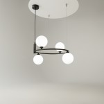 Ring lampa wisząca 4-punktowa czarna MOD013PL-04B