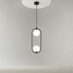 Ring lampa wisząca 2-punktowa czarna MOD013PL-02B