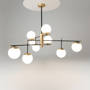 Nostalgia lampa wisząca 9-punktowa złota MOD048PL-09G