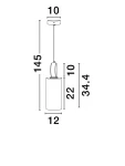 Lampa wisząca Saipina z lampą E27, złota z marmurowym detalem. Kształt cylindryczny, wysokość 145 cm, średnica 12 cm. Zawieszona na cienkim przewodzie, minimalistyczny design, idealna do nowoczesnych wnętrz.