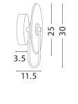 Kinkiet Saipina z 1xLED 6W w złotym marmurze, o kształcie okrągłym z prostą, minimalistyczną konstrukcją. Wymiary: wysokość 30 cm, szerokość 11,5 cm, głębokość 3,5 cm. Montowany na ścianie, idealny do nowoczesnych wnętrz.