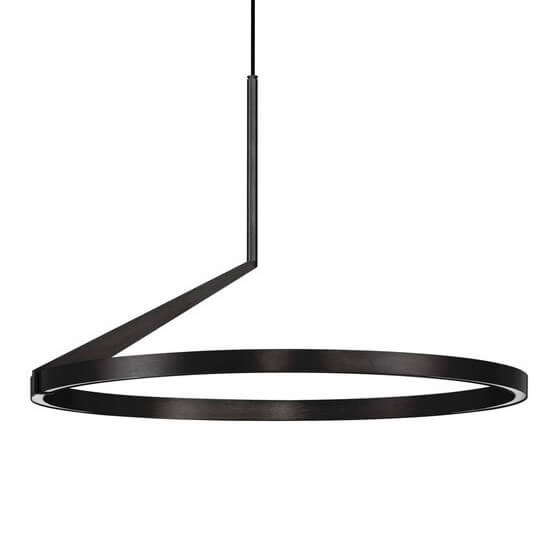 Lampa wisząca Zudanez, czarna, z pojedynczym źródłem światła LED 31W CCT. Okrągły kształt z cienkiego metalowego pierścienia, zawieszona na cienkim przewodzie, w minimalistycznym stylu. Idealna do nowoczesnych wnętrz.