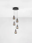 Rorizno lampa wisząca 5xLED 40W czarna przydymiony szary LE45111