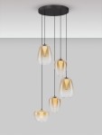 Jarevia lampa wisząca 5xLED 18W czarna bursztynowy LE45127