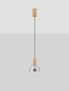 Sarduno lampa wisząca 1xLED 8W złota przydymiony szary LE45136