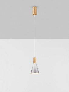 Sarduno lampa wisząca 1xLED 8W złota przydymiony szary LE45137