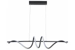 Lampa wisząca LED Serpent 34W w kolorze czarnym, o falistym kształcie, zawieszona na cienkich linkach. Posiada minimalistyczny design z elementami białymi. Montaż sufitowy, idealna do nowoczesnych wnętrz.