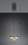 Lampa wisząca Keaton w kolorze czarnym i złotym, z jednym źródłem LED 10W. Posiada okrągły klosz o średnicy 200 mm, zawieszona na czarnym przewodzie o długości 1500 mm. Montaż sufitowy, minimalistyczny design, idealna do nowoczesnych wnętrz.