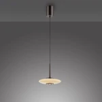 Lampa wisząca Pure Vitrum 1xLED 13W w metalicznym brązie, z okrągłym kloszem w jasnym odcieniu, zawieszona na cienkim przewodzie. Montaż sufitowy, minimalistyczny design, idealna do nowoczesnych wnętrz.
