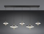 Keaton lampa wisząca 5xLED 50W CCT czarna złota 340210580