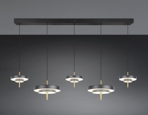 Keaton lampa wisząca 5xLED 50W CCT czarna złota 340210580