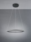 Lampa wisząca Amador 1xLED 48W CCT w kolorze czarnym. Okrągły kształt z podwójnym pierścieniem, zawieszona na cienkich linkach. Widoczne mocowanie sufitowe w kolorze czarnym. Prosty, nowoczesny design, idealna do oświetlenia wnętrz.