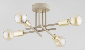 Dakar lampa sufitowa 4xE27 taupe + złoto 63396