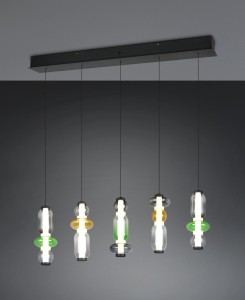 Minerva lampa wisząca 5xLED 40W CCT czarna multikolor 334310517
