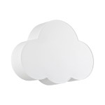 Plafon Cloud w kształcie chmury, biały, 4-punktowy. Produkt widoczny z boku, z gładką, matową powierzchnią. Idealny do nowoczesnych wnętrz. Prosty design podkreśla elegancję i funkcjonalność.