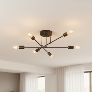 Eliot lampa sufitowa 6xE27 czarna