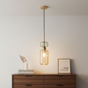 Molly lampa wisząca 1xE14 złota/bursztynowy  ML1823