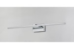 Kinkiet łazienkowy Lowell L60 LED 9W 4000K IP44 w chromowanej obudowie. Prosty, prostokątny kształt z długim, płaskim ramieniem. Zainstalowany na ścianie, oświetlenie skierowane w dół, idealne do łazienek.