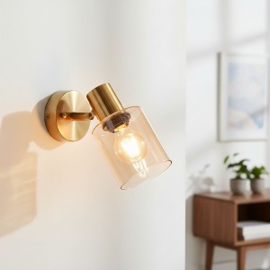 Santia kinkiet 1xE14 mosiądz/bursztyn SPL-65342-1-BRO-AMB