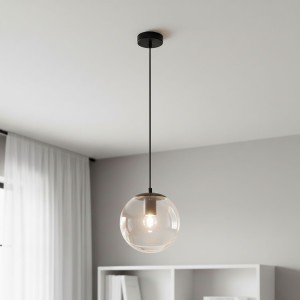 Sarpo lampa wisząca 1xE27 czarna PND-58867-1S-BK