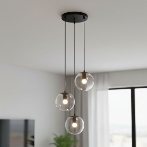 Sarpo lampa wisząca 3xE27 czarna PND-58867-3S-BK