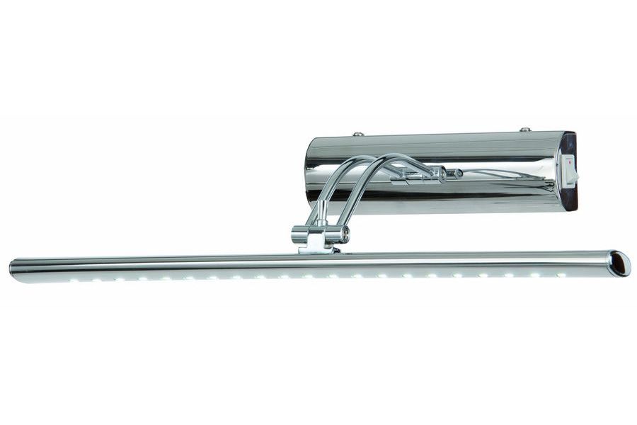 Kinkiet Picture Light L40 LED 4W 3000K w chromowanej obudowie. Posiada prostą, podłużną formę z ruchomym ramieniem. Wyposażony w diody LED, emitujące ciepłe światło, idealny do oświetlenia obrazów. Montowany na ścianie.