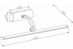 Kinkiet Picture Light L40 LED 4W 3000K w kolorze czarnym, z prostokątną podstawą i zaokrągloną oprawą. Wymiary: 400 mm długości, 180 mm szerokości, 52 mm wysokości. Umożliwia oświetlenie obrazów lub zdjęć. Zainstalowany pod kątem.