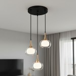 Konila lampa wisząca 3-punktowa czarna/mosiądz PND-99709-3A-BRO-CL