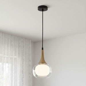Konila lampa wisząca 1-punktowa czarna/mosiądz PND-99709-1-BRO-CL