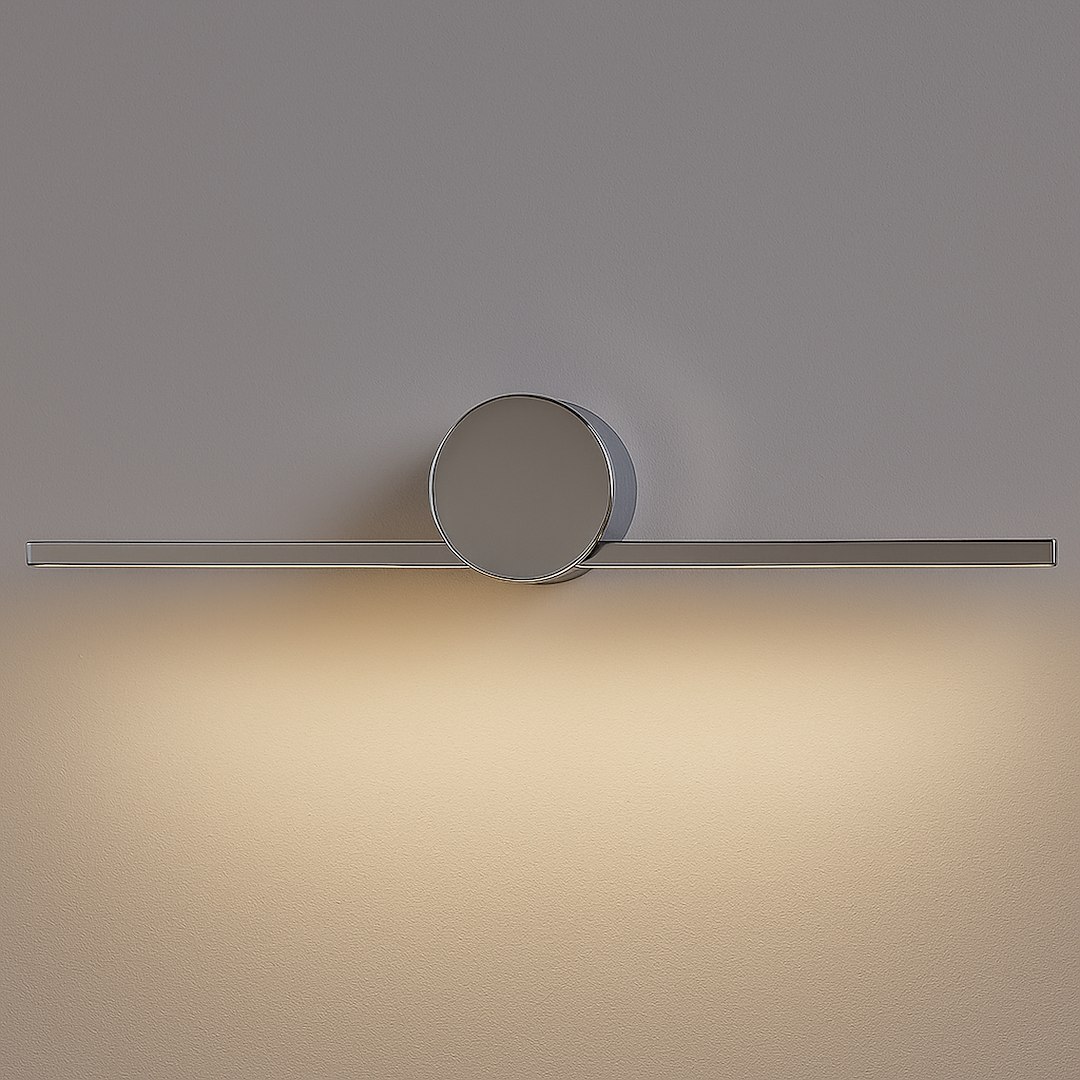 Kinkiet Artist L40,5 LED o mocy 6W i barwie 4000K w kolorze chromu. Prosta konstrukcja z okrągłym elementem centralnym i poziomą listwą. Oświetlenie montowane na ścianie, emitujące jasne światło w dół. Wodoodporność IP44.
