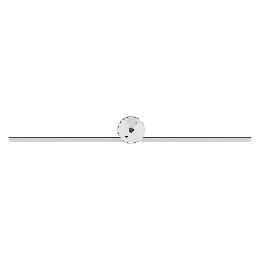 Kinkiet Artist L60,5 LED 9W 4000K IP44 w kolorze chromu. Oświetlenie w formie prostokątnej listwy z okrągłą podstawą. Widok frontalny, z prostą, metaliczną fakturą. Idealny do nowoczesnych wnętrz.