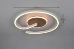 Lampa sufitowa Calle 2xLED 21W CCT w kolorze kawowym. Okrągła konstrukcja o średnicy 500 mm i wysokości 65 mm, z subtelnym podświetleniem LED. Elementy metalowe w odcieniu brązu, nowoczesny design.