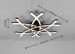 Lampa sufitowa Pollock w kolorze czarnym, z 1 diodą LED o mocy 33W. Posiada nowoczesny, geometryczny wzór z zakrzywionymi ramionami. Wymiary: 620mm szerokości, 590mm długości, 90mm wysokości. Montaż sufitowy, idealna do nowoczesnych wnętrz.
