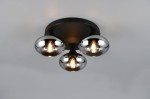 Divina lampa sufitowa 3xE14 czarna przydymiony R66643054