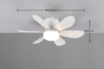 Lund lampa sufitowa z wentylatorem w kolorze białym, z okrągłym źródłem światła LED 10W. Posiada pięć łopatek wentylatora. Wymiary: średnica 530 mm, wysokość 160 mm. Zdalne sterowanie pilotem.